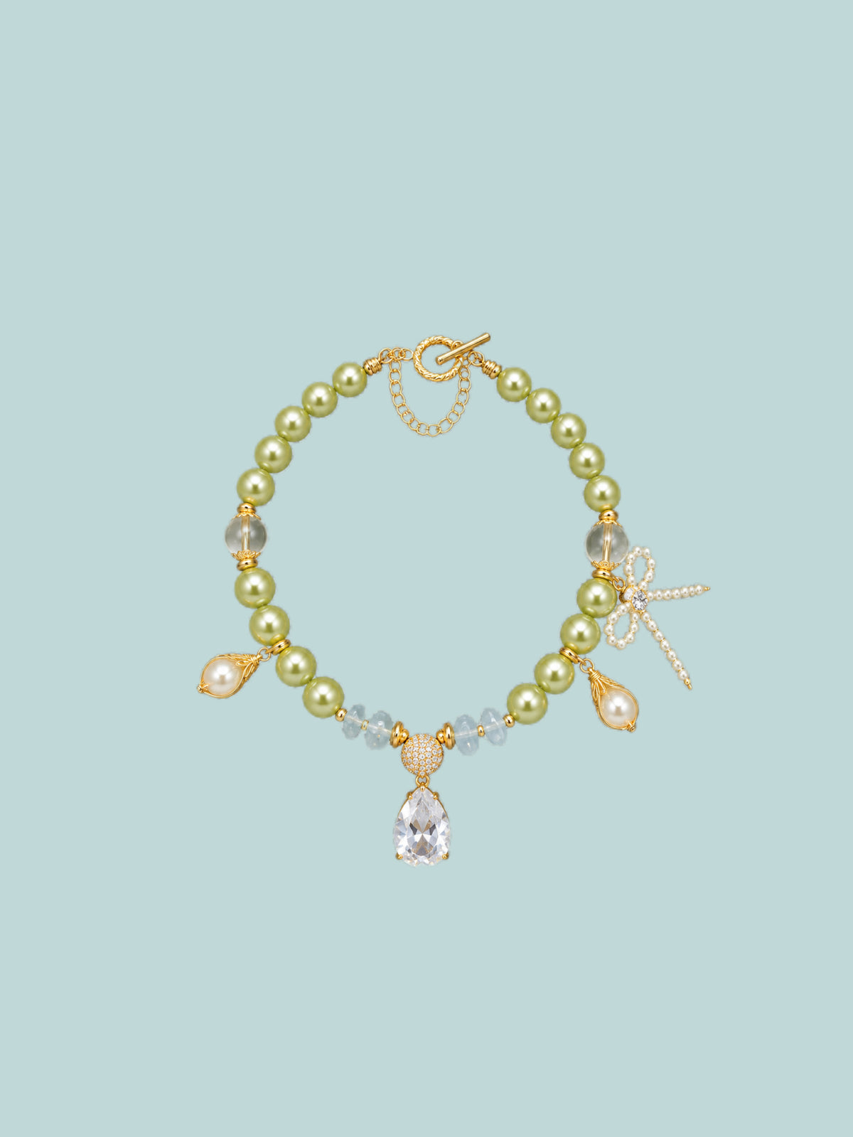 Gru x Le Bel Ami Pearl Pet Necklace (White & Black & Green🤍💚🖤)
