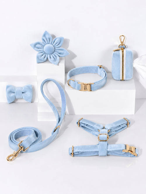 Aqua Baby Blue Velvet Garden Set