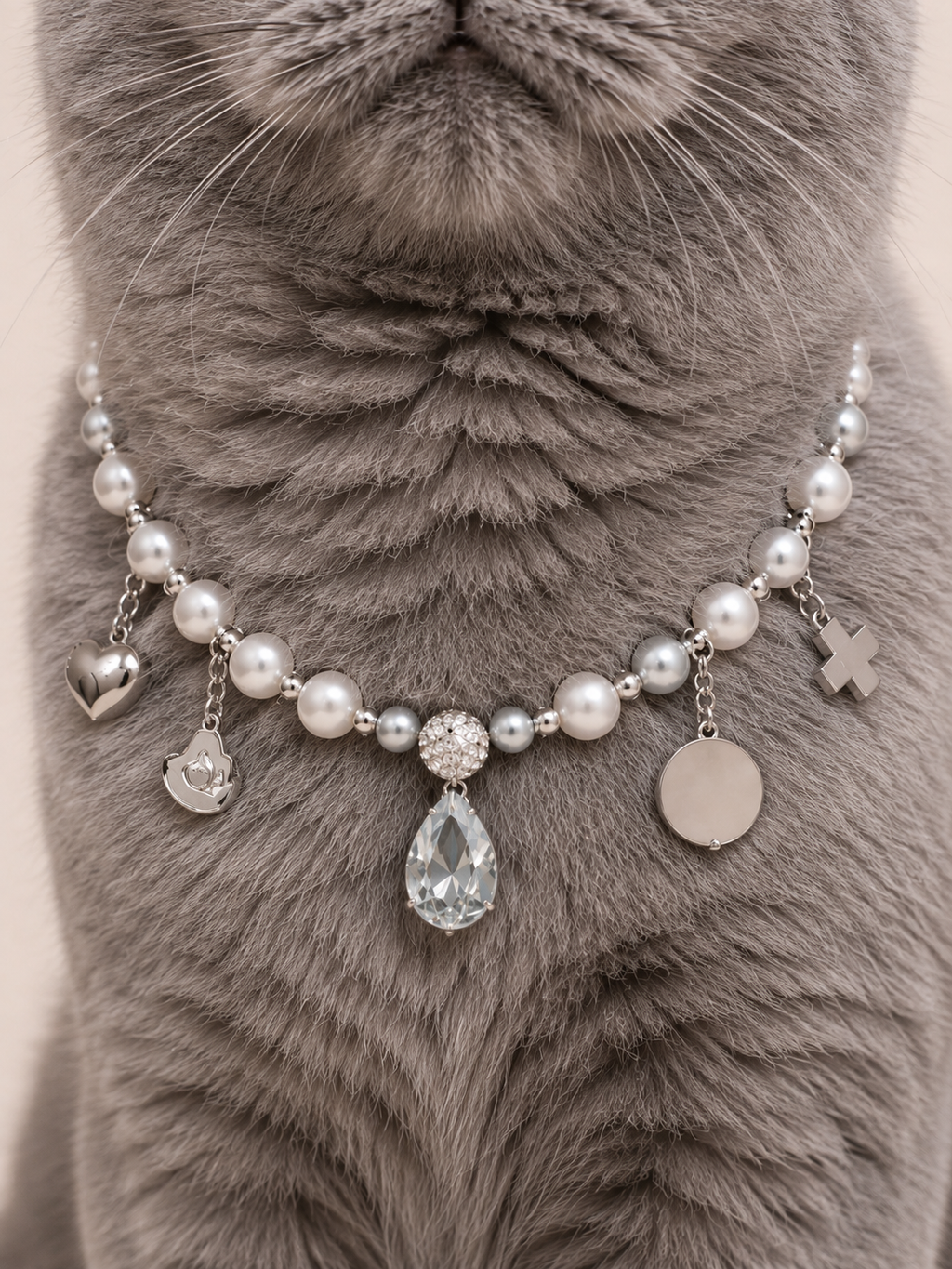 LUMIÈRE | Luxury Pearl Dog Necklace | 28-32CM