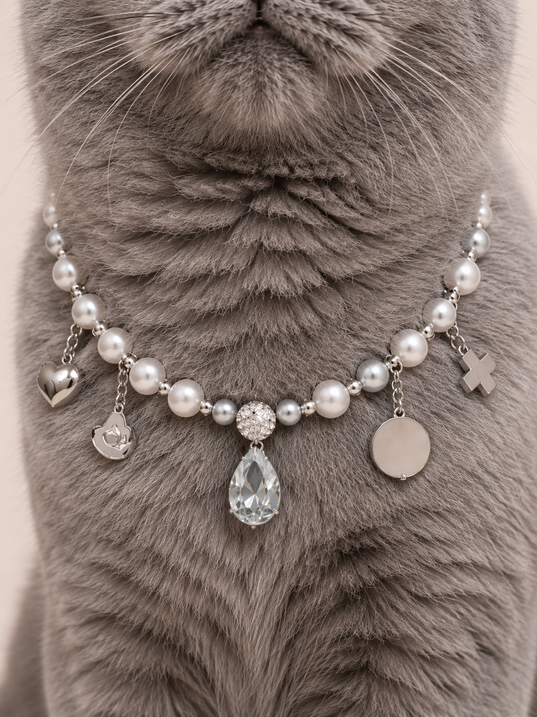 LUMIÈRE | Luxury Pearl Dog Necklace | 28-32CM