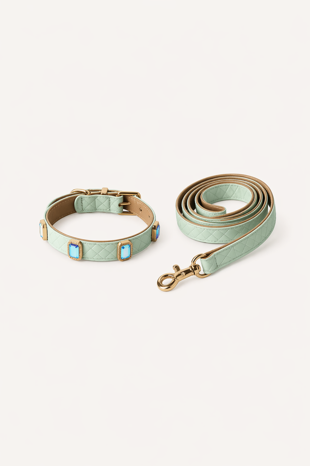 Mint Aurora Baby Collar + Leash