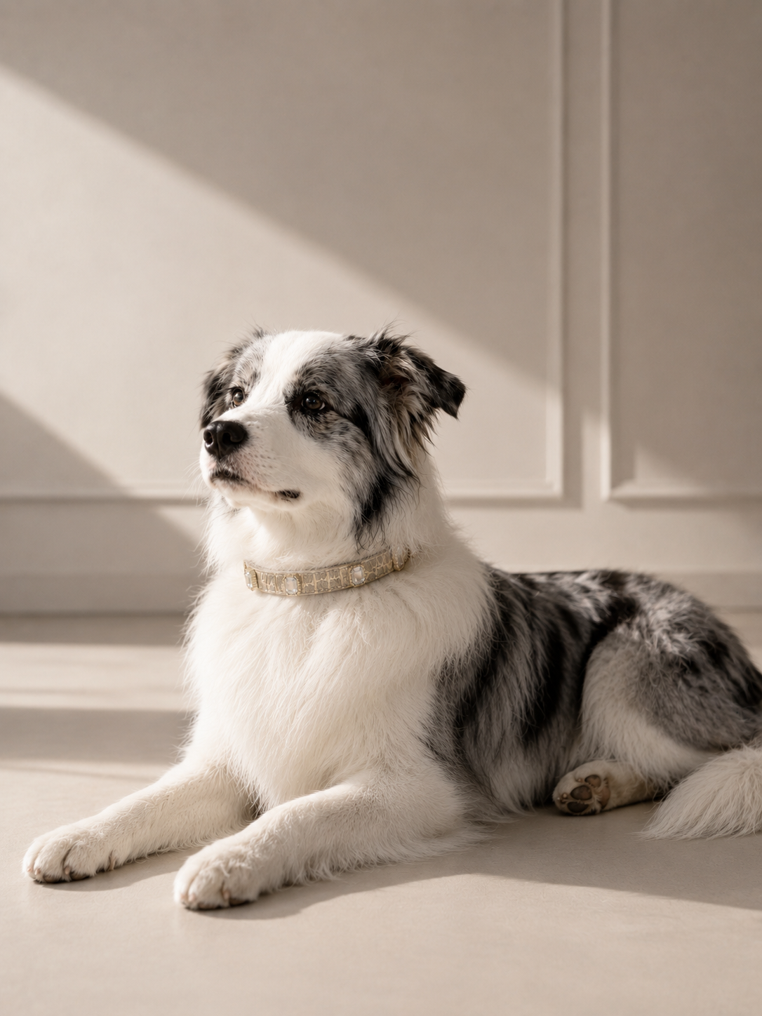 Ivory Luxe Gem Collar + Leash