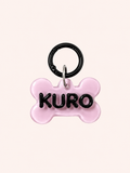 Personalised Tag - Black Pink Puppy Bone