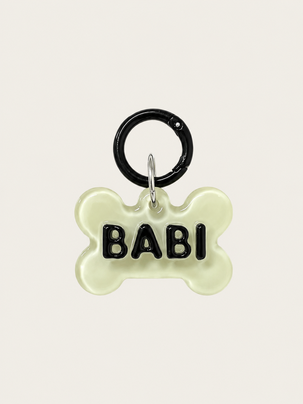 Personalised Tag - Black Green Puppy Bone