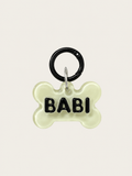 Personalised Tag - Black Green Puppy Bone