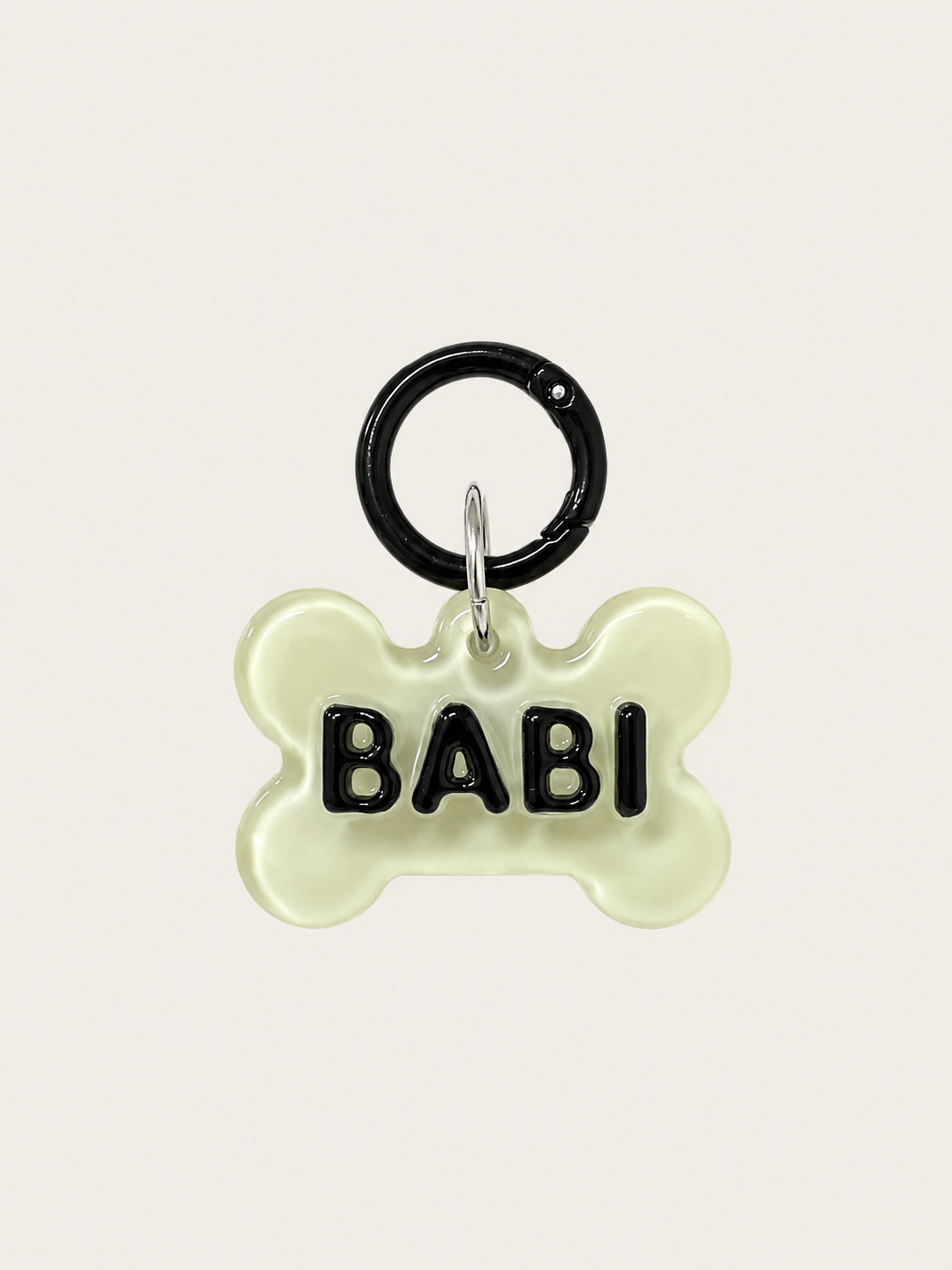Personalised Tag - Black Green Puppy Bone