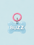 Personalised Tag - Blue Pink Puppy Bone