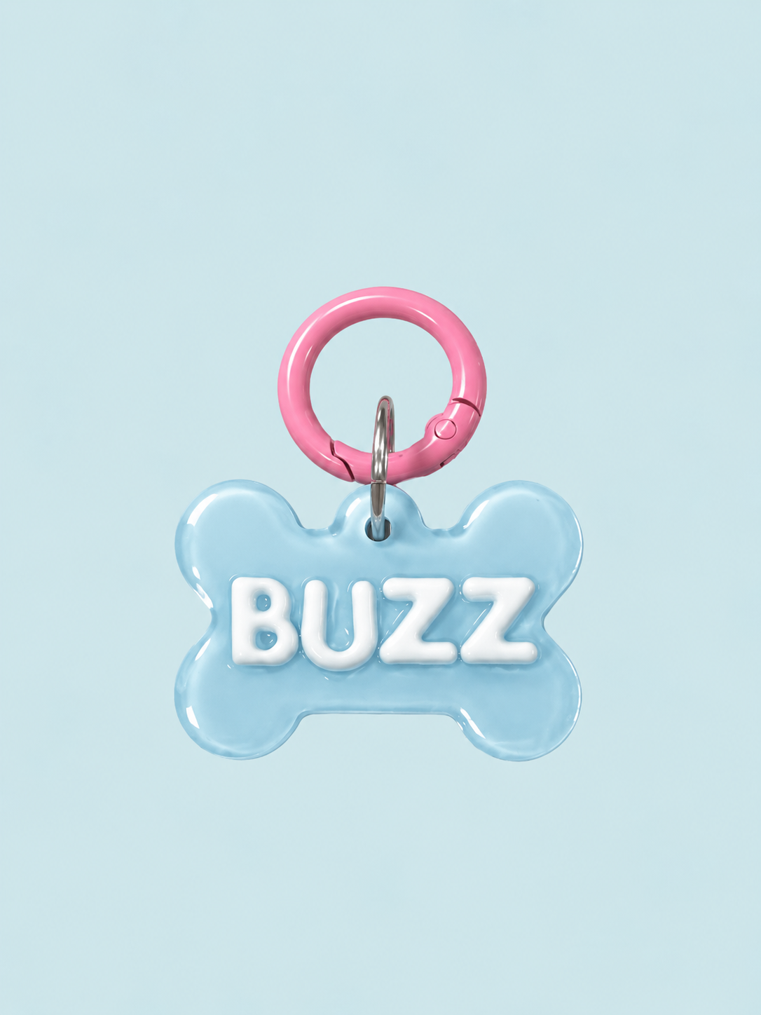 Personalised Tag - Blue Pink Puppy Bone