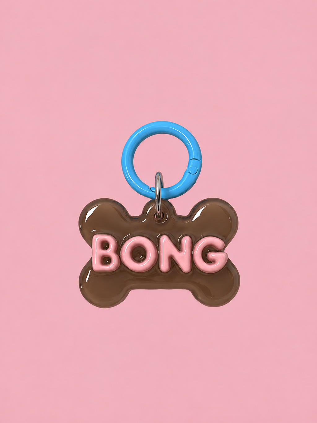 Personalised Tag - Brown Blue Puppy Bone