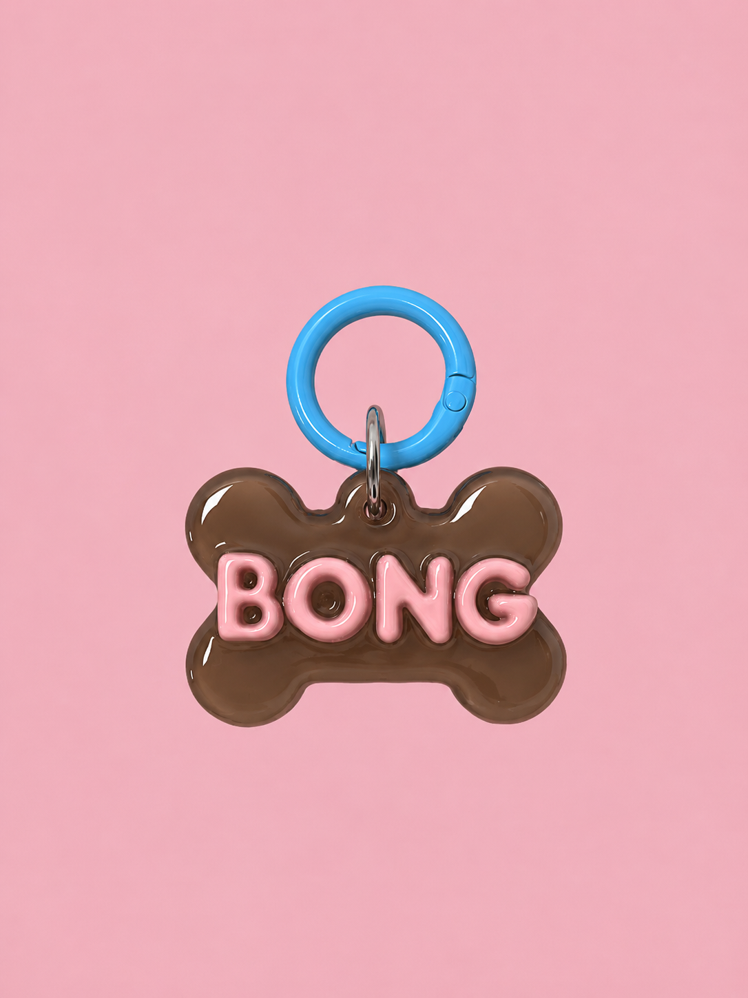 Personalised Tag - Brown Blue Puppy Bone