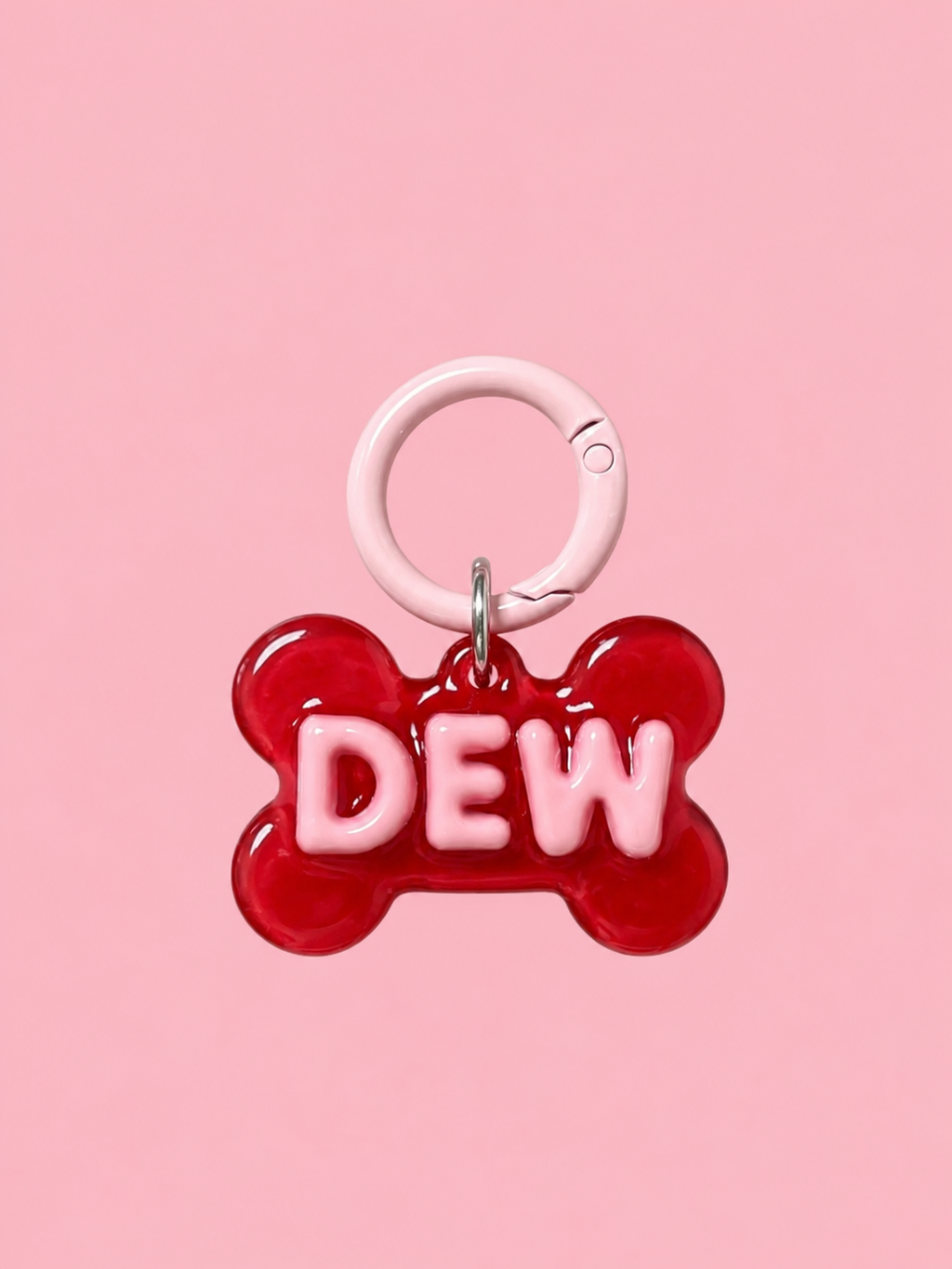 Personalised Tag -  Red Cream Puppy Bone