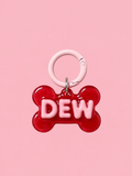 Personalised Tag -  Red Cream Puppy Bone