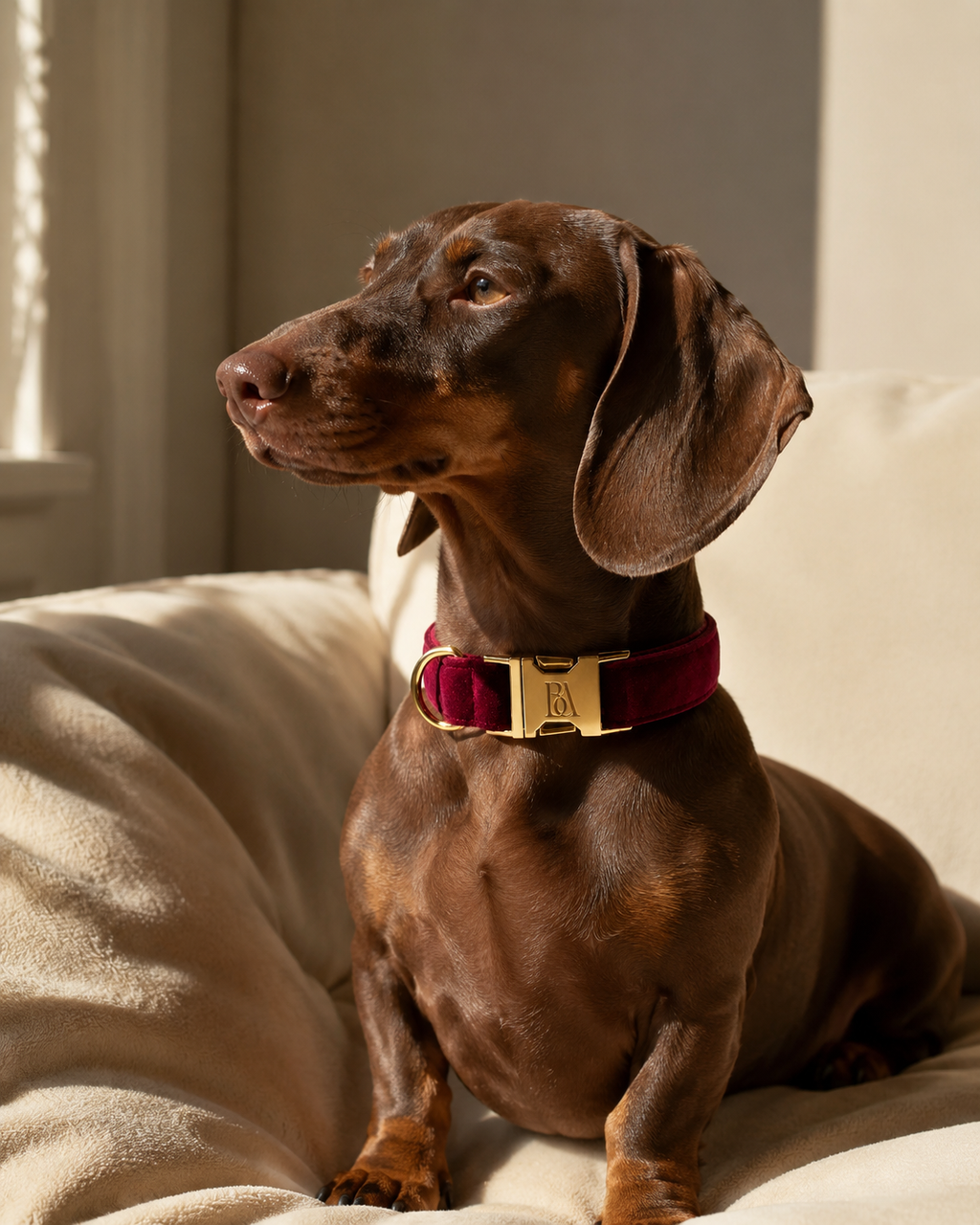 Bordeaux Velvet Pet Collar