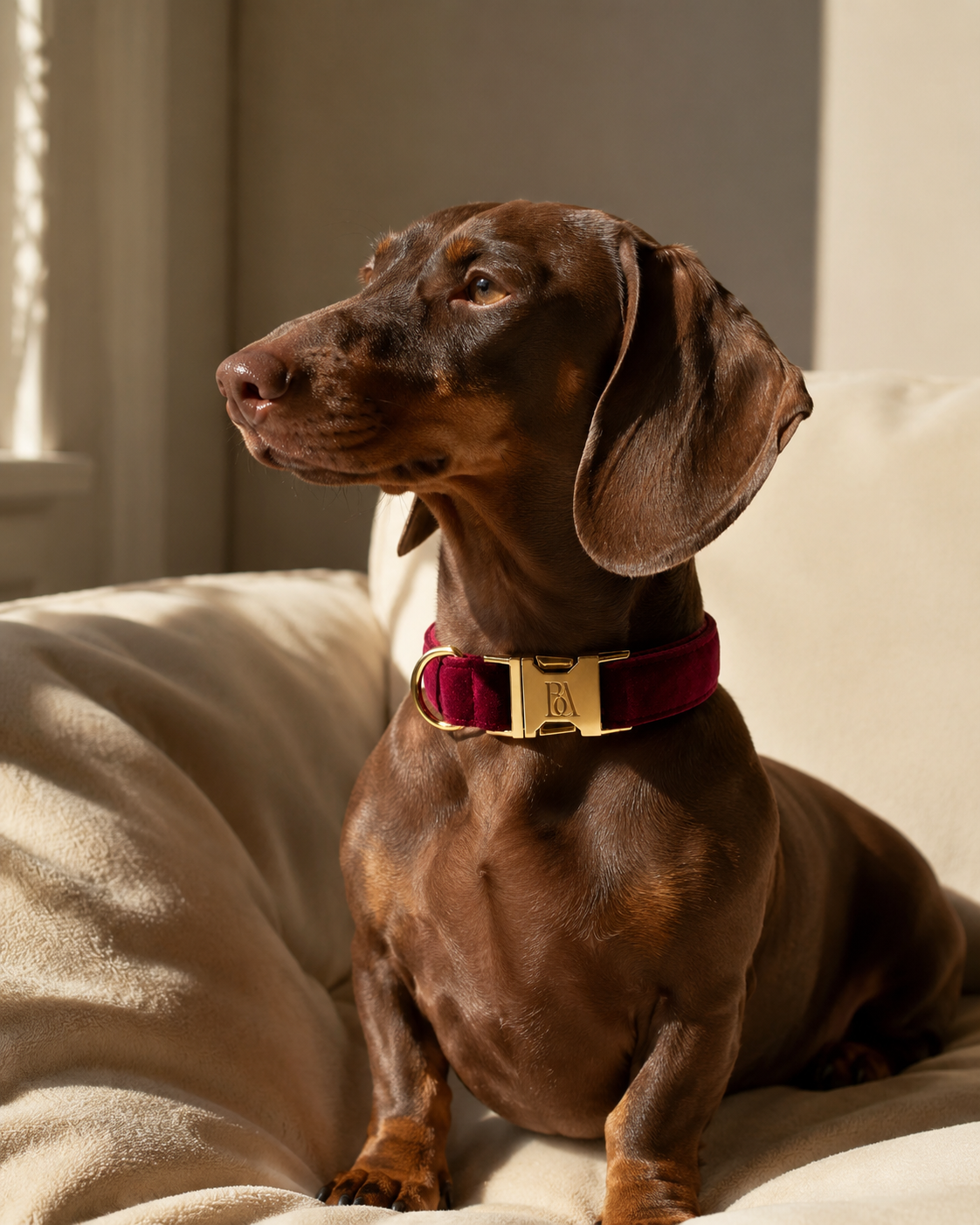 Bordeaux Velvet Pet Collar