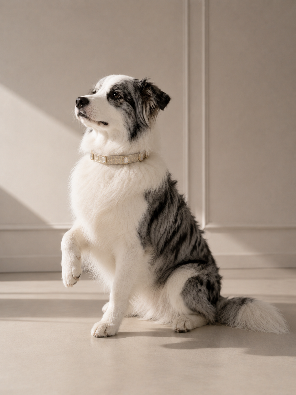 Ivory Luxe Gem Collar + Leash