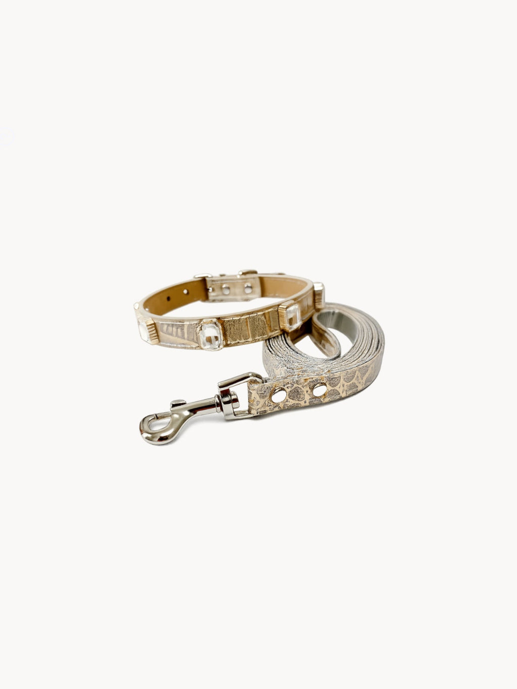 Ivory Luxe Gem Collar + Leash