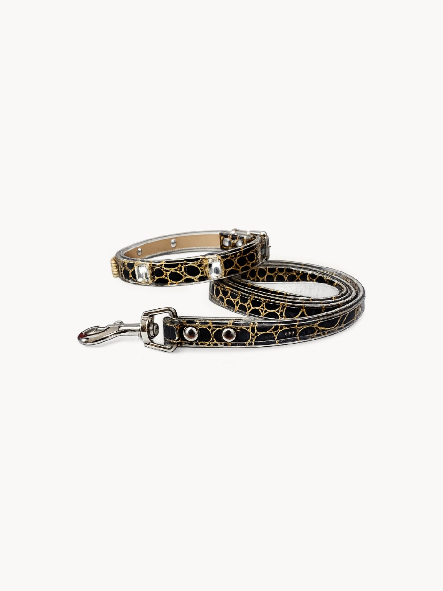 Noir Luxe Gem Collar + Leash