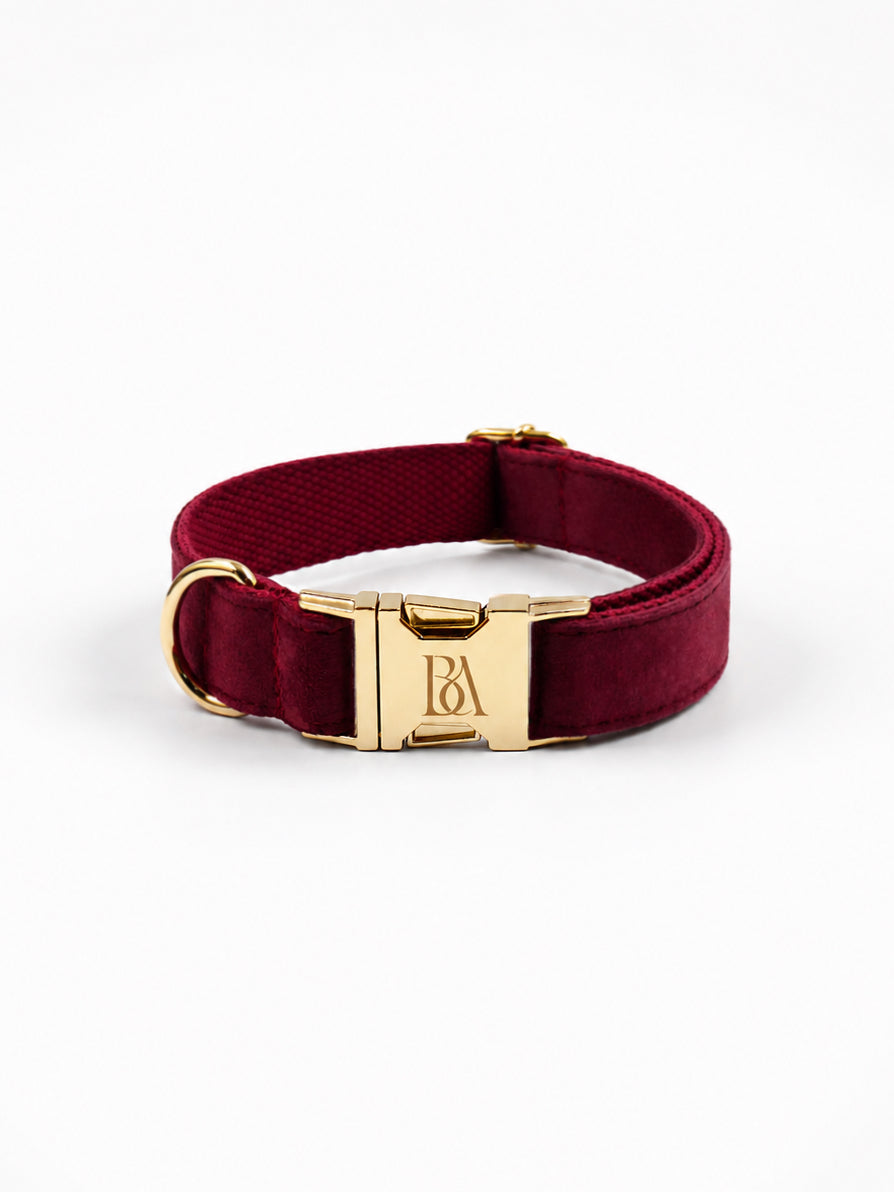 Bordeaux Velvet Pet Collar