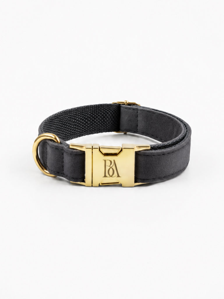 Graphite Velvet Pet Collar