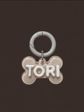 Personalised Tag - Brown Gray Puppy Bone