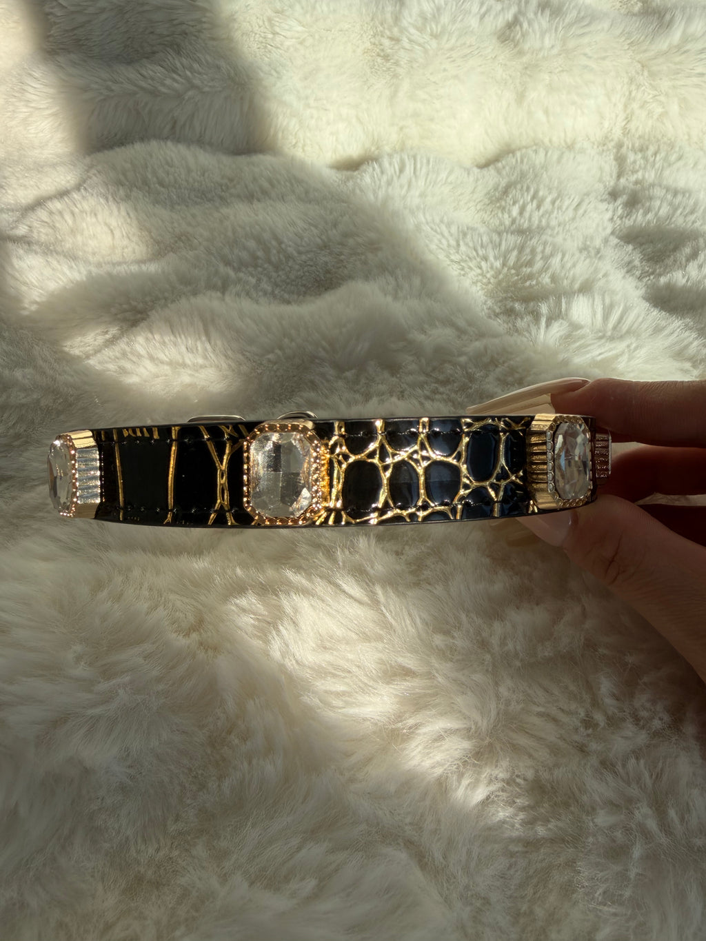 Noir Luxe Gem Collar + Leash