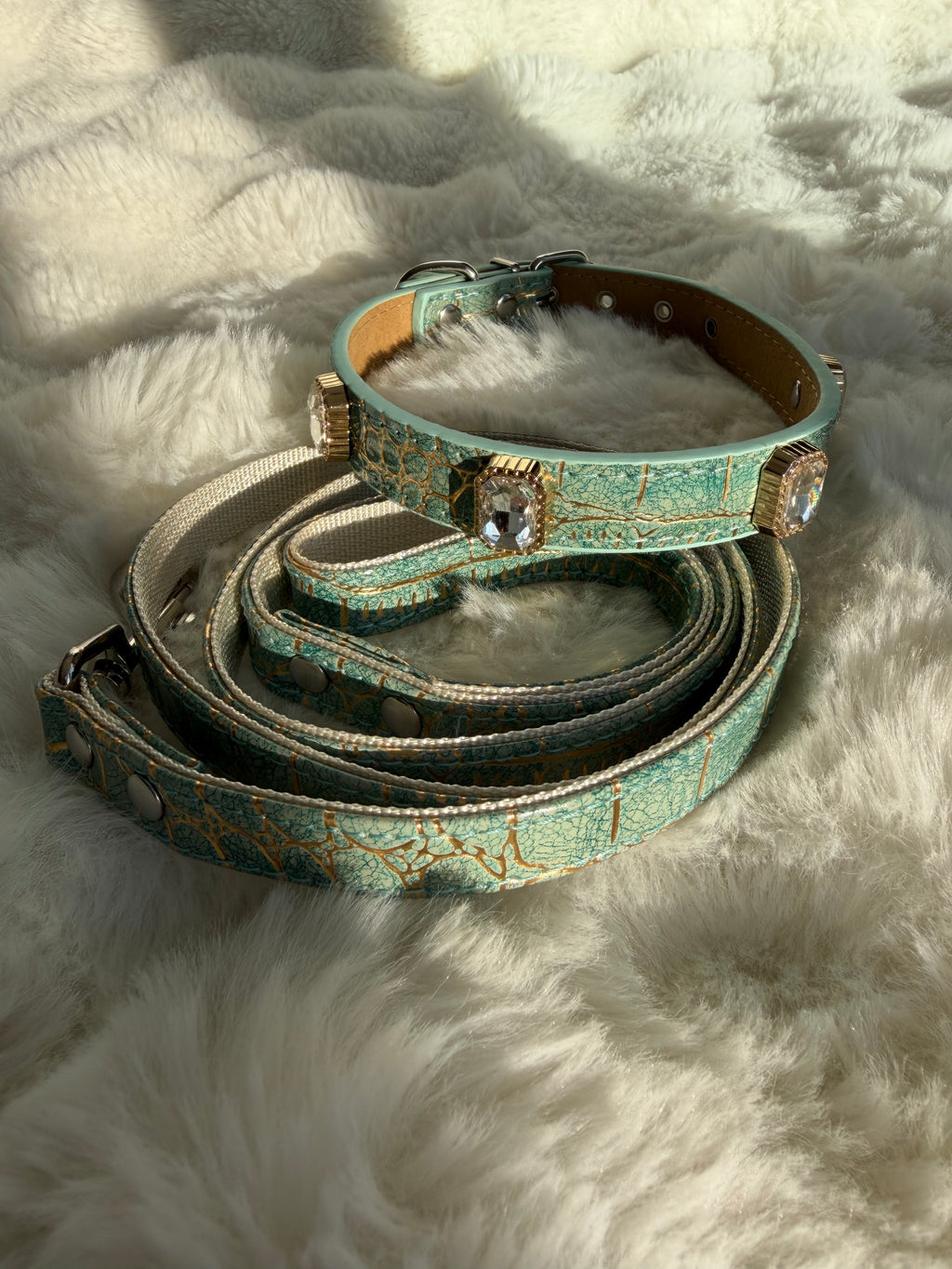 Jade Luxe Gem Collar + Leash