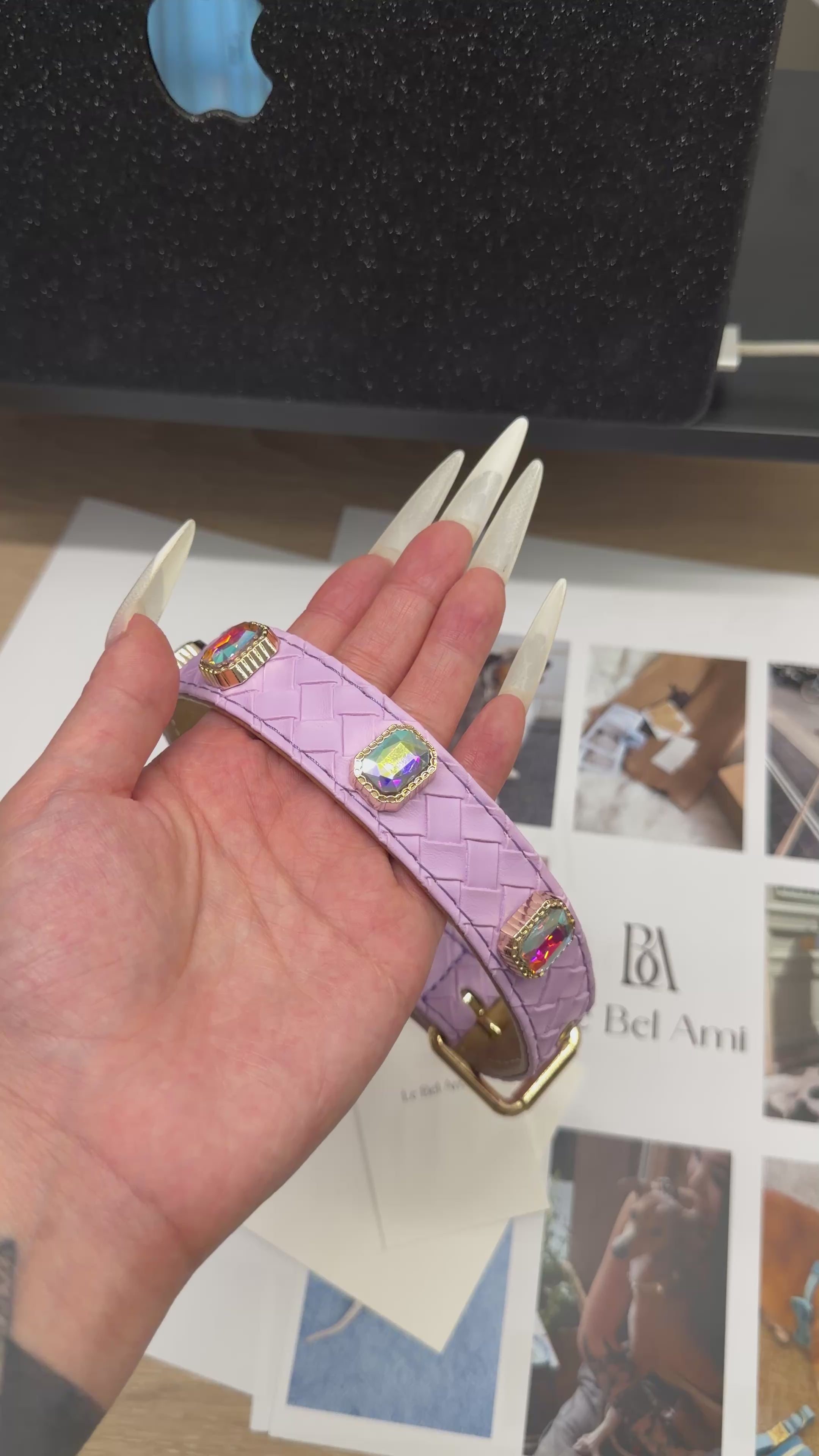 Lilac Aurora Baby Collar + Leash