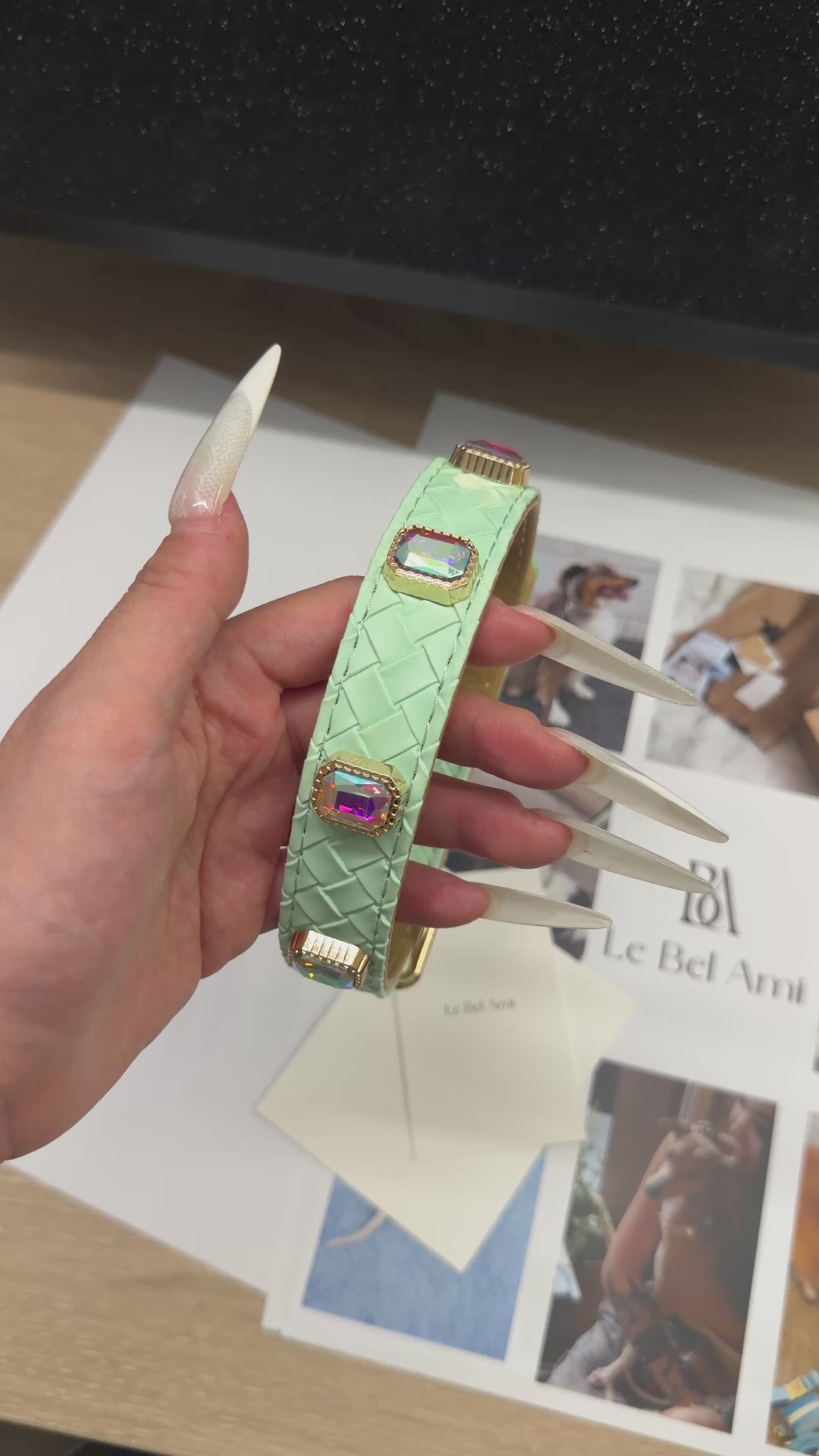 Mint Aurora Baby Collar + Leash