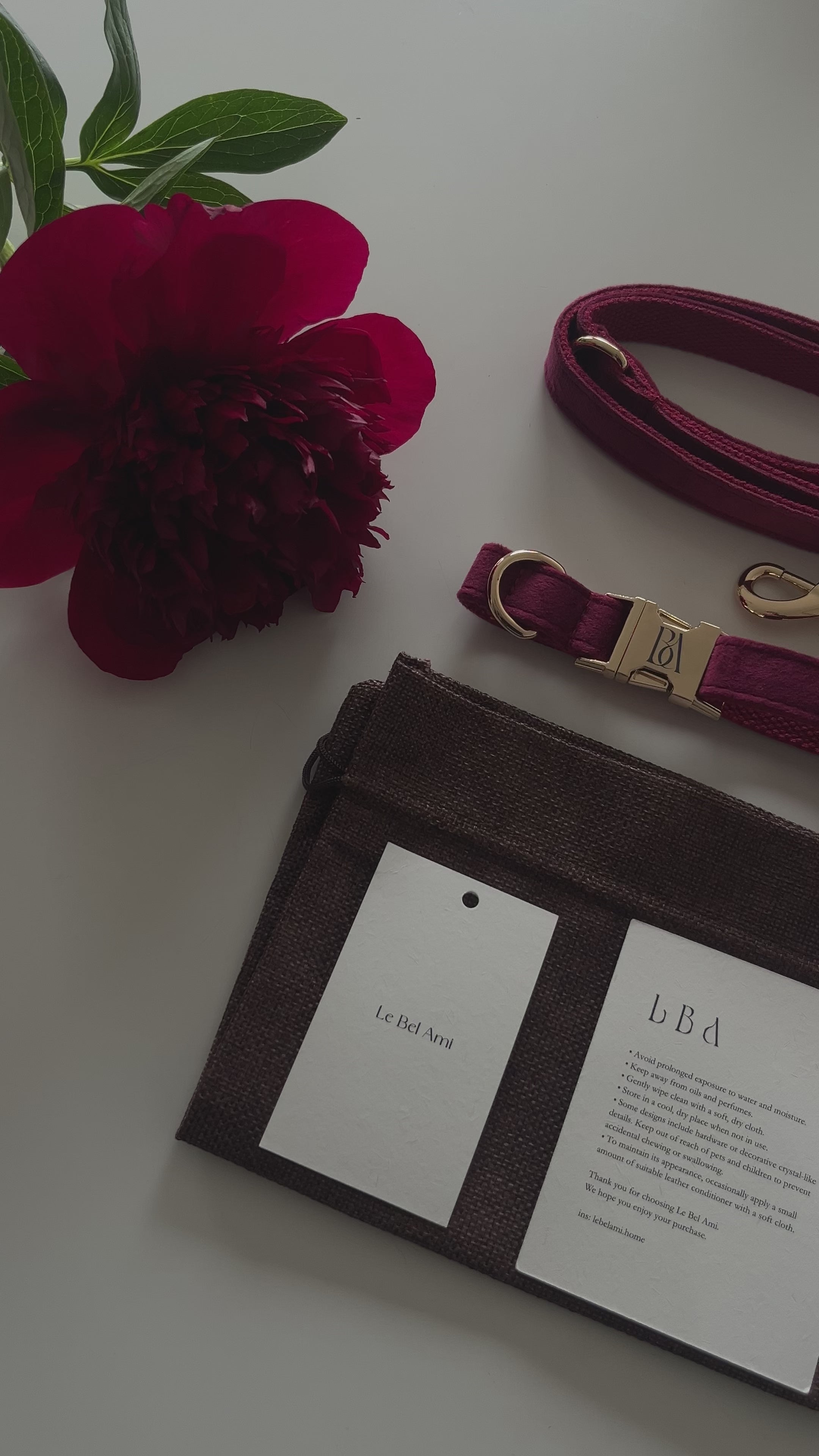 Bordeaux Velvet Pet Collar